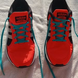 Adidas orange black white and aqua size 9